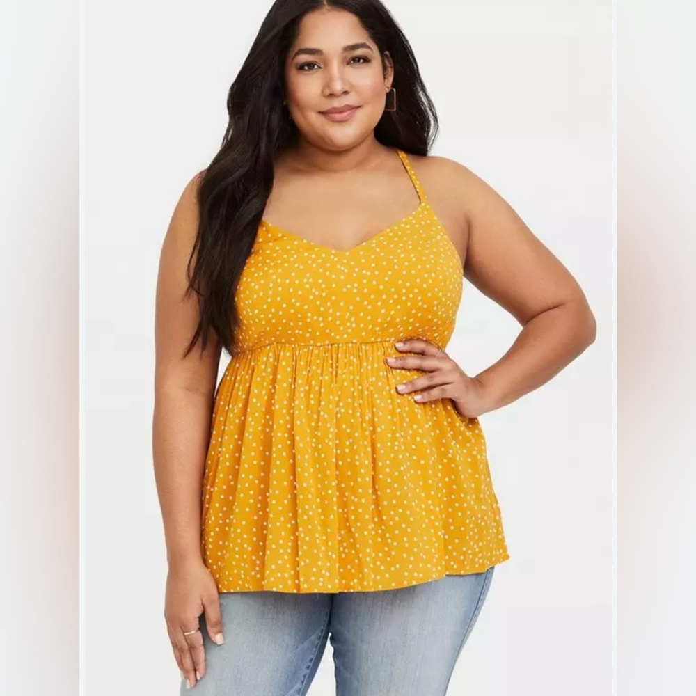 Torrid Women’s Polka Dot Babydoll Challis Sweetheart Tank size 3